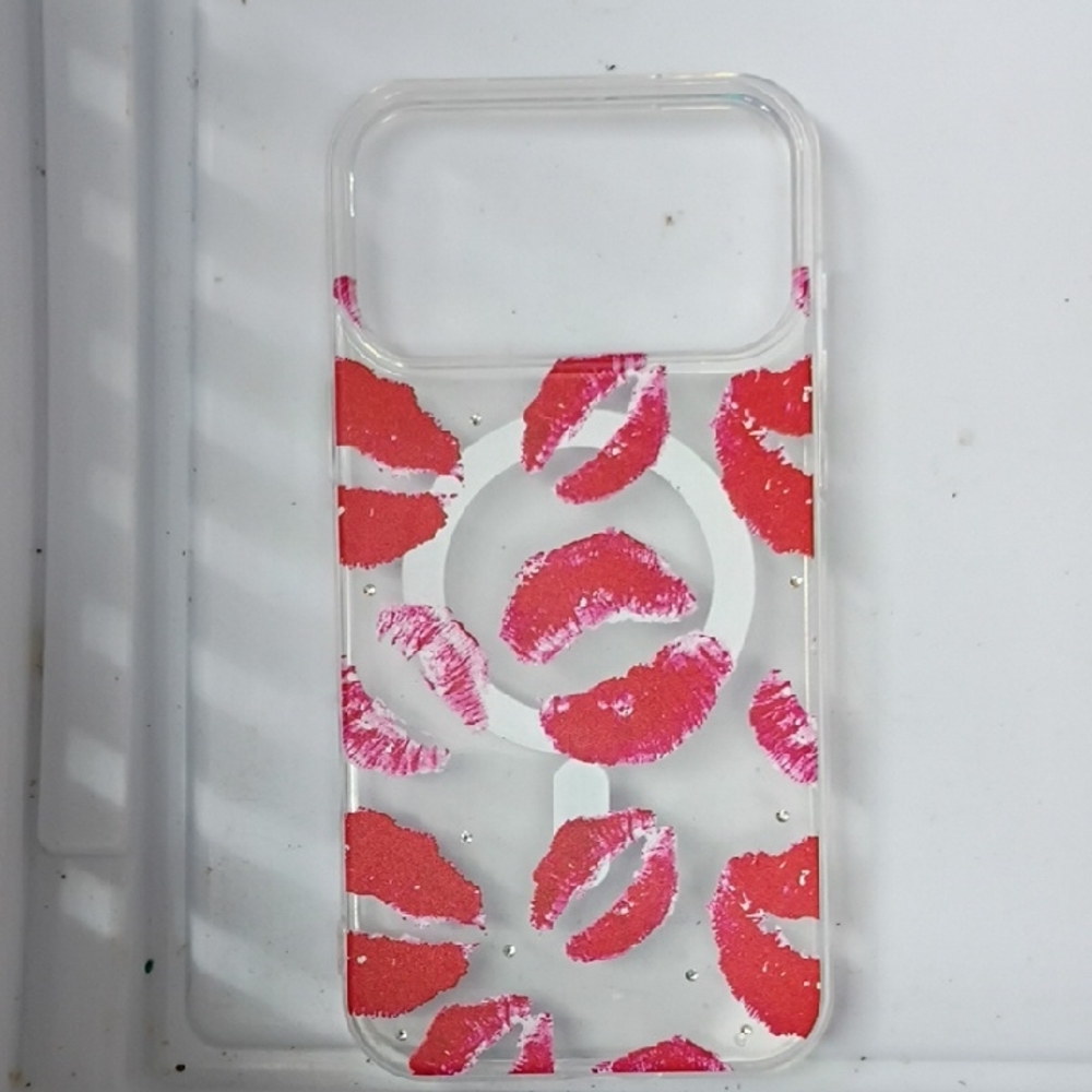 Kiss Print Phone Case with Stand - Red
